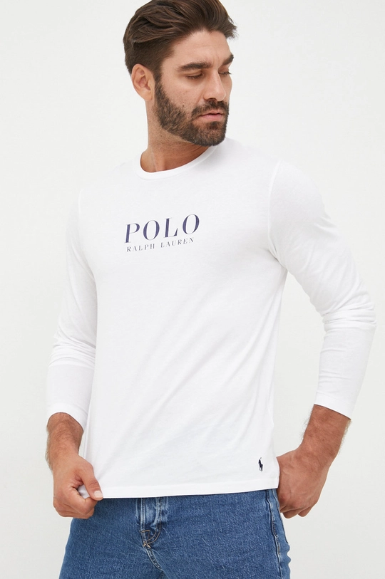 bijela Pamučna majica dugih rukava Polo Ralph Lauren