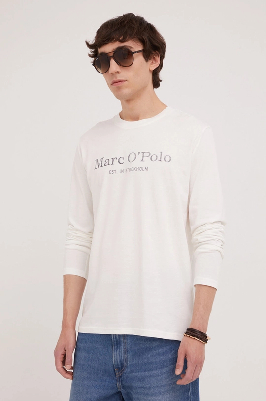 biały Marc O'Polo longsleeve bawełniany Męski