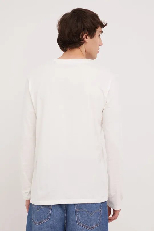 Βαμβακερή μπλούζα με μακριά μανίκια Marc O'Polo λευκό