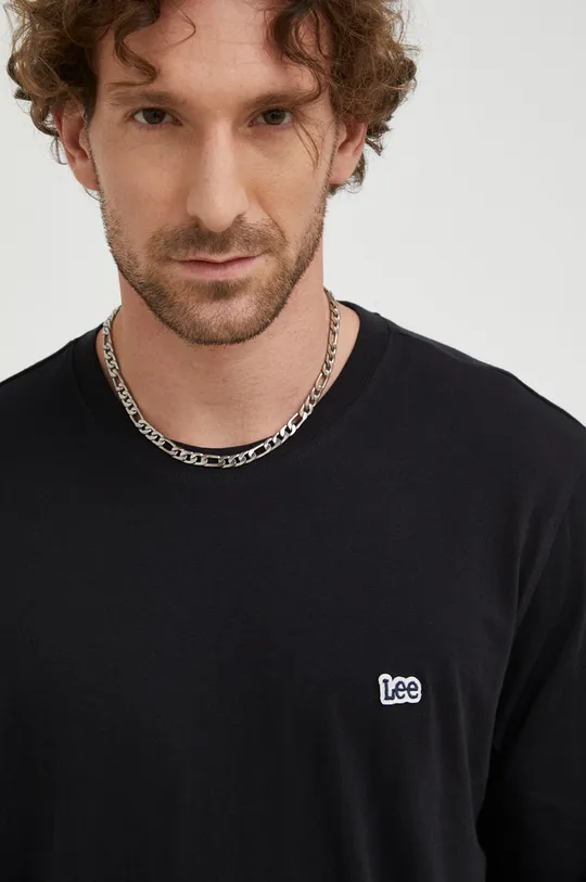 μαύρο Βαμβακερή μπλούζα με μακριά μανίκια Lee Ανδρικά