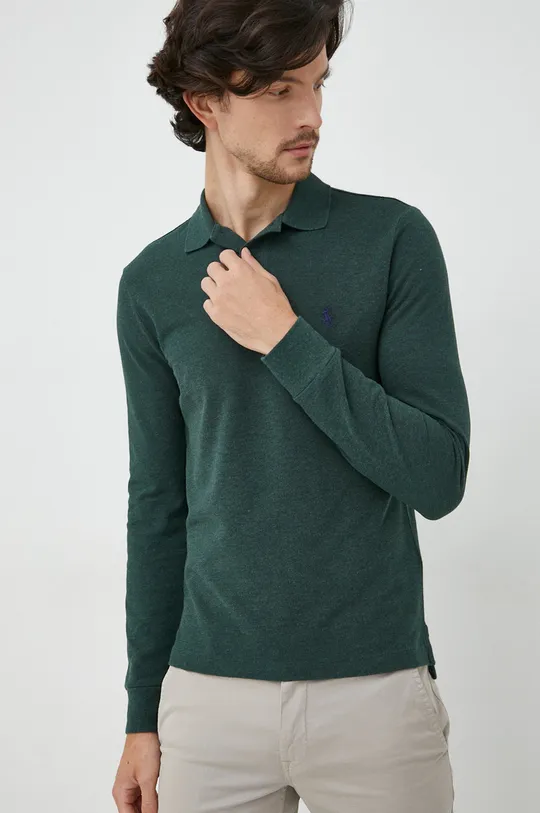 πράσινο Βαμβακερή μπλούζα με μακριά μανίκια Polo Ralph Lauren Ανδρικά