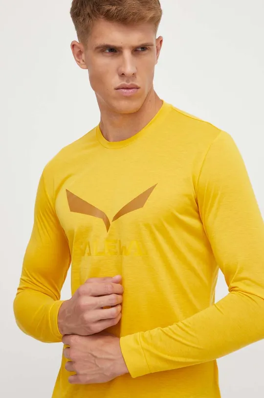 žltá Športové tričko s dlhým rukávom Salewa Solidlogo Pánsky