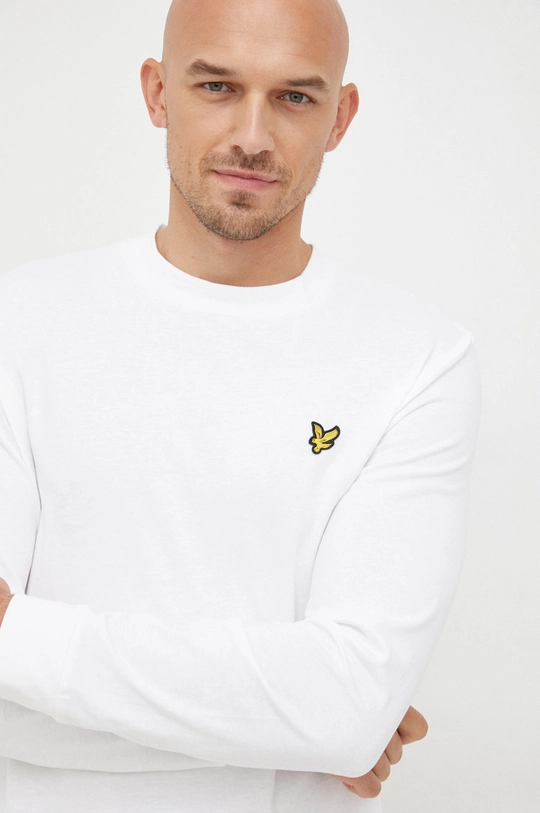 λευκό Βαμβακερή μπλούζα με μακριά μανίκια Lyle & Scott Ανδρικά