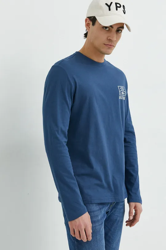 granatowy Mustang longsleeve bawełniany