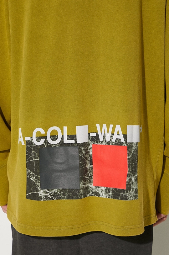 Памучна блуза с дълги ръкави A-COLD-WALL* Relaxed Cubist LS T-shirt ACWMTS098 MOSS GREEN ACWMTS098