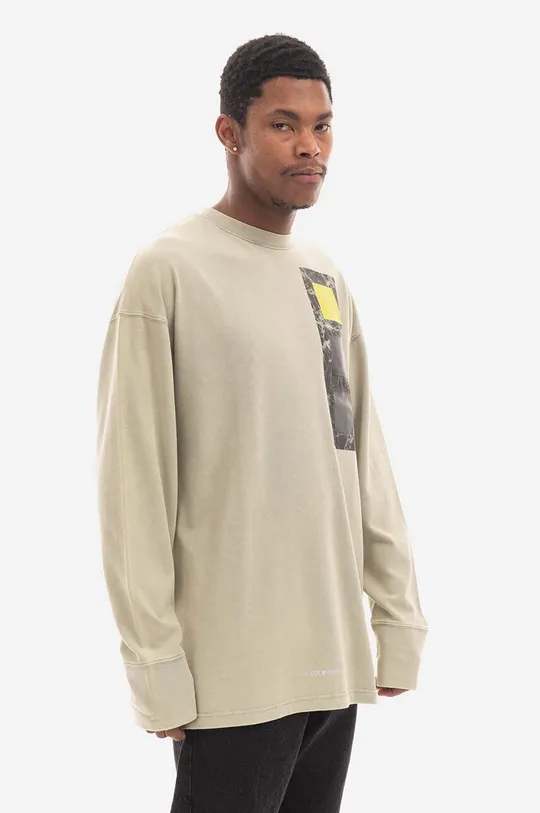 Bavlněné tričko s dlouhým rukávem A-COLD-WALL* Relaxed Cubist Longsleeve T-shirt ACWMTS098 MOSS GREEN