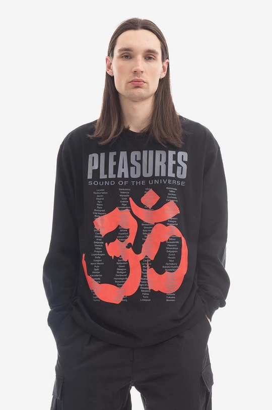 black PLEASURES cotton longsleeve top Men’s