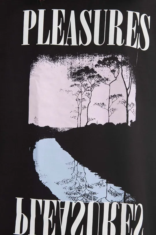 černá Bavlněné tričko s dlouhým rukávem PLEASURES River Long Sleeve