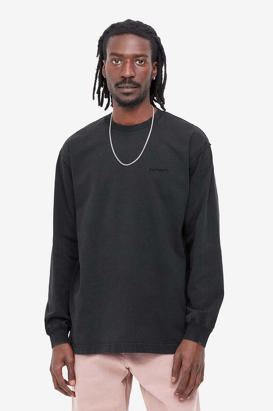 negru Carhartt WIP longsleeve din bumbac De bărbați