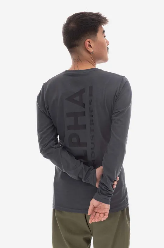 Βαμβακερή μπλούζα με μακριά μανίκια Alpha Industries Back Print Heavy  100% Βαμβάκι