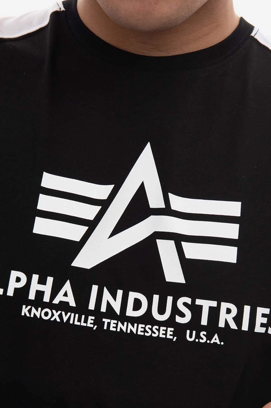 μαύρο Βαμβακερή μπλούζα με μακριά μανίκια Alpha Industries Basic