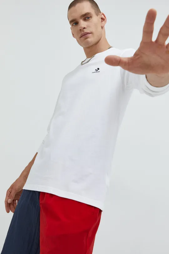 Bavlnené tričko s dlhým rukávom Converse Unisex