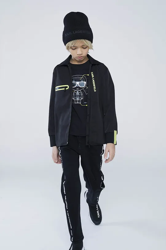 μαύρο Παιδικός βαμβακερός σκούφος Karl Lagerfeld Για αγόρια