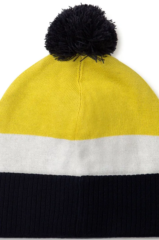 BOSS czapka bawełniana dziecięca żółty