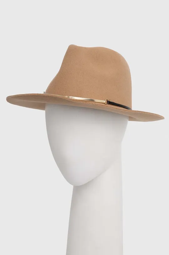 Шерстяная шляпа Pieces коричневый