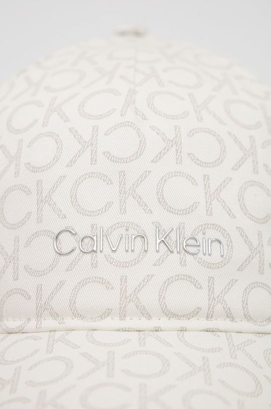 Bavlněná čepice Calvin Klein bílá