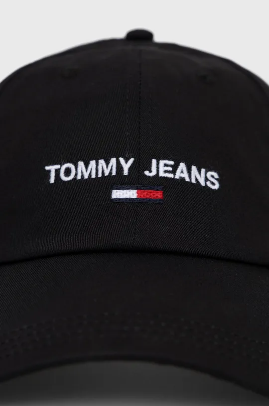 Βαμβακερό καπέλο Tommy Jeans μαύρο