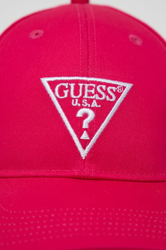 Βαμβακερό καπέλο Guess ροζ