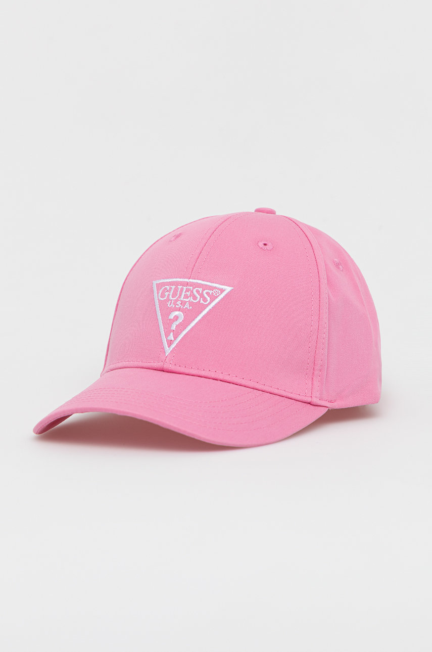 růžová Bavlněná čepice Guess Dámský