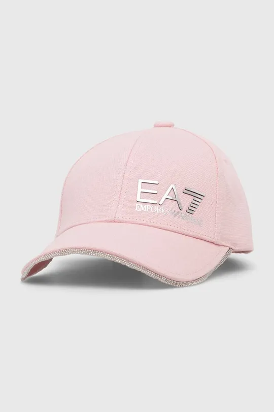 rózsaszín EA7 Emporio Armani pamut baseball sapka Női