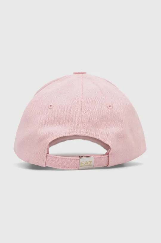Βαμβακερό καπέλο του μπέιζμπολ EA7 Emporio Armani ροζ