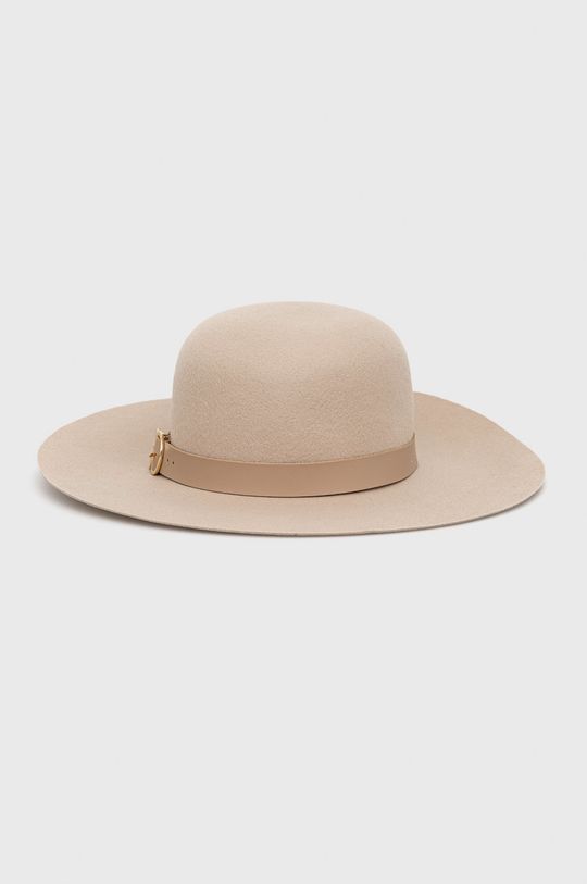 piaskowy Patrizia Pepe kapelusz wełniany Damski