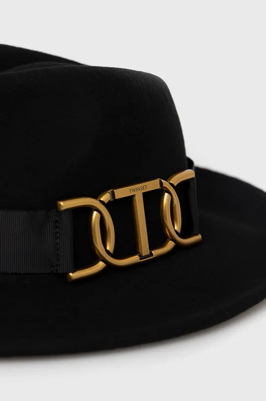 Μάλλινο καπέλο Twinset μαύρο