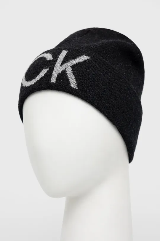 Vlnená čiapka Calvin Klein čierna