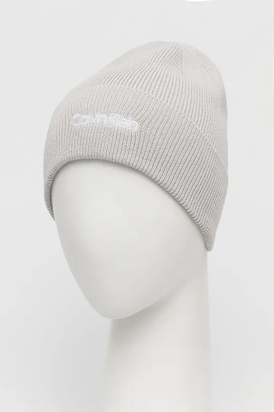 Calvin Klein czapka z domieszką wełny szary