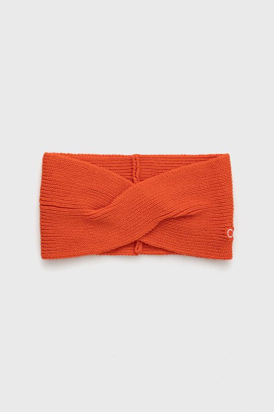 oranžová Čelenka ze směsi vlny Calvin Klein Dámský