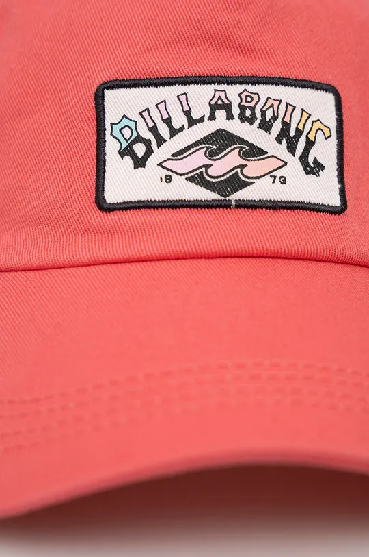 Βαμβακερό καπέλο του μπέιζμπολ Billabong ροζ