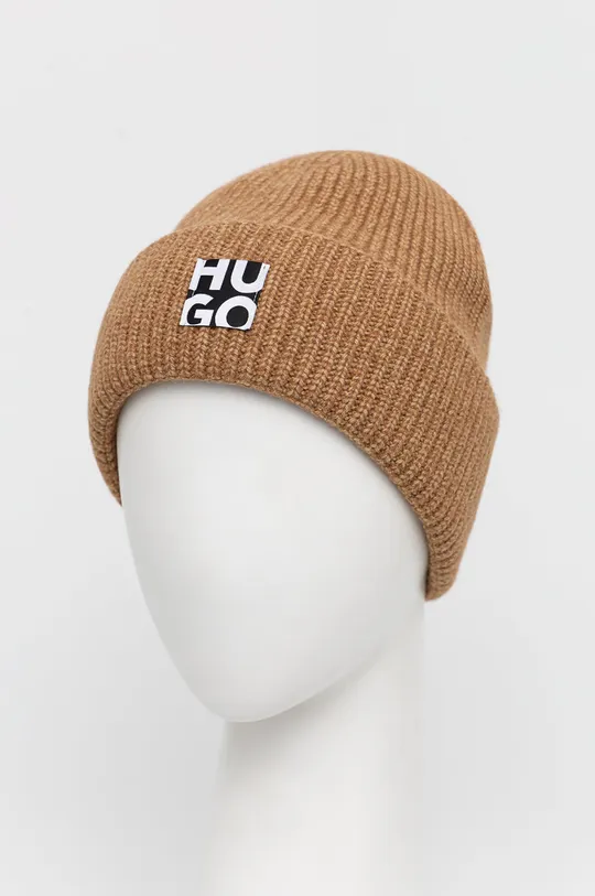 Kapa s dodatkom vune HUGO smeđa