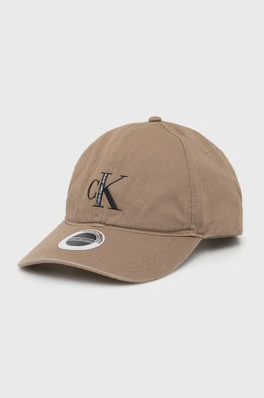 καφέ Βαμβακερό καπέλο του μπέιζμπολ Calvin Klein Jeans Γυναικεία