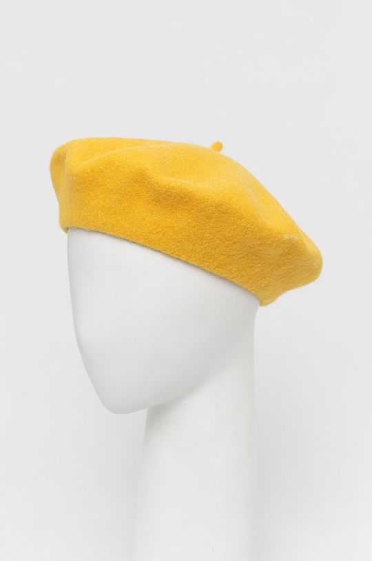 żółty Sisley beret wełniany Damski