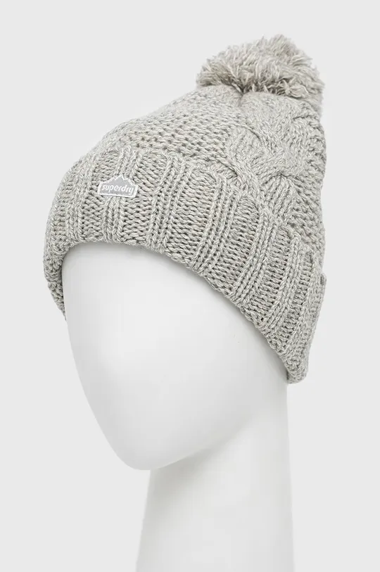 Superdry berretto in misto lana grigio