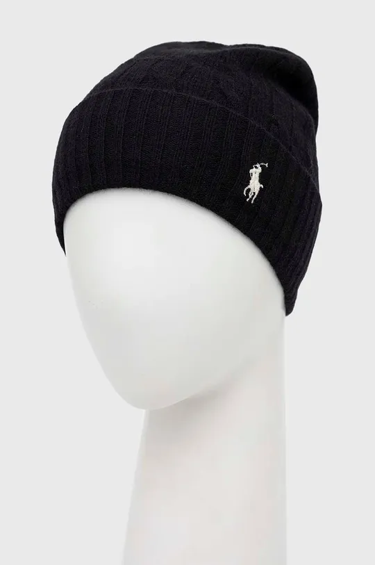 Вовняна шапка Polo Ralph Lauren чорний