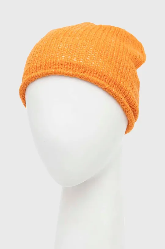 United Colors of Benetton czapka z domieszką wełny pomarańczowy