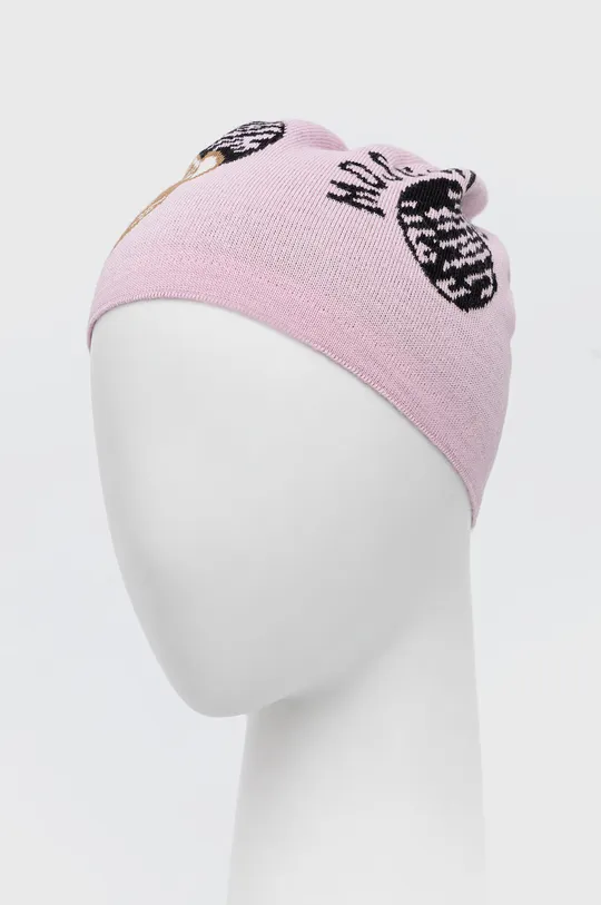 Moschino berretto in misto lana rosa