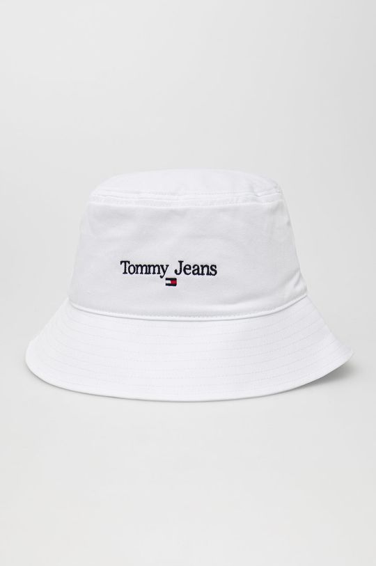 biały Tommy Jeans kapelusz bawełniany Damski