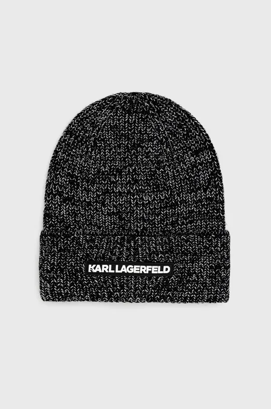 szary Karl Lagerfeld czapka z domieszką kaszmiru Damski