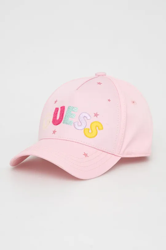 рожевий Дитяча бавовняна кепка Guess Для дівчаток