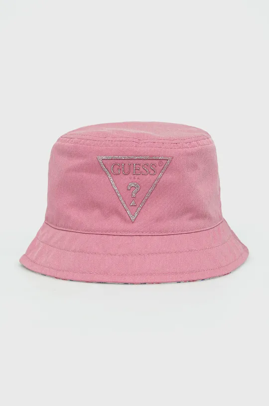 Dvostranski otroški klobuk Guess roza
