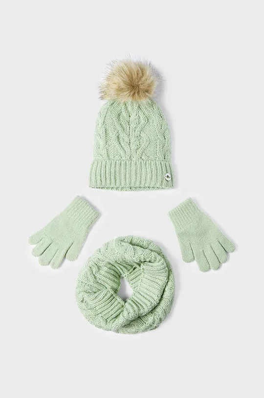 Παιδικό καπέλο, κολάρο λαιμού και γάντια Mayoral πράσινο