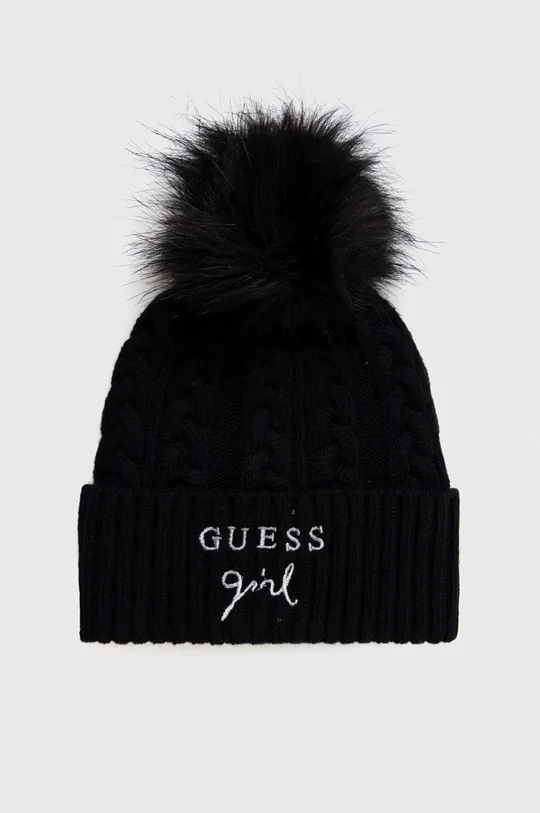 чорний Дитяча шапка з домішкою вовни Guess Для дівчаток