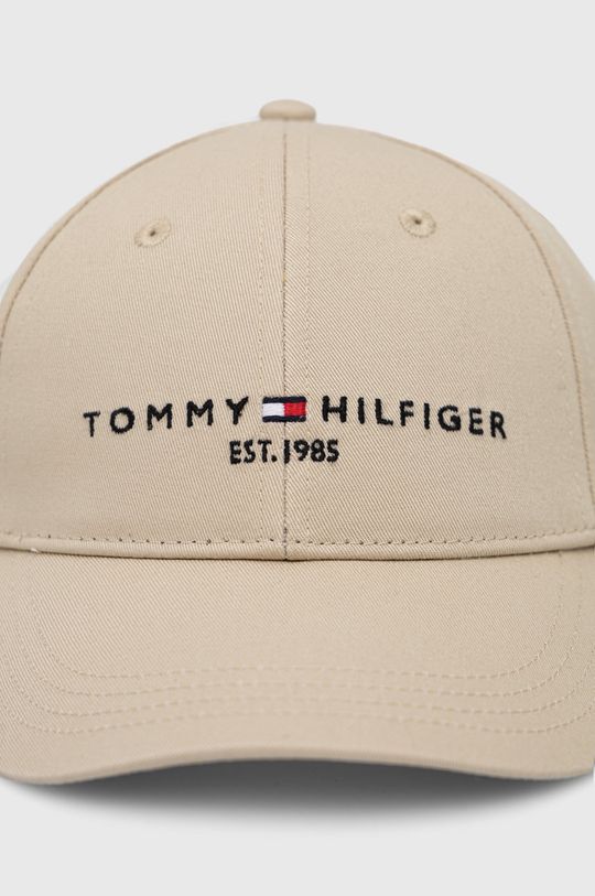 Tommy Hilfiger czapka bawełniana dziecięca kremowy