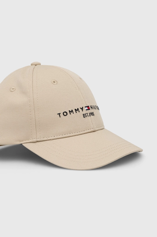 bež Otroška bombažna kapa Tommy Hilfiger