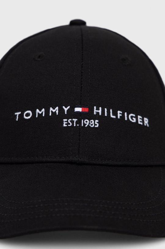 Tommy Hilfiger czapka bawełniana dziecięca czarny