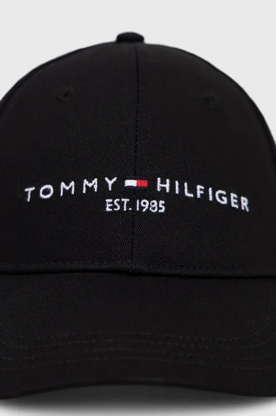Дитяча бавовняна кепка Tommy Hilfiger чорний