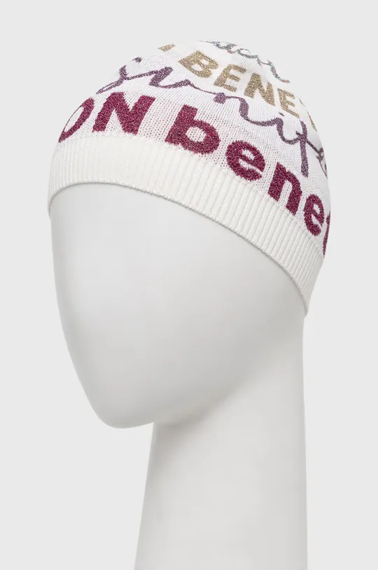Дитяча бавовняна шапка United Colors of Benetton білий