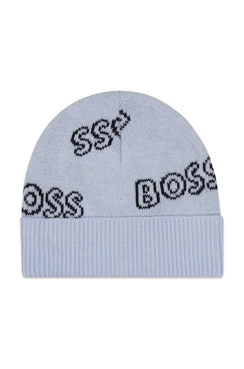 BOSS caciula de bumbac pentru copii albastru pal